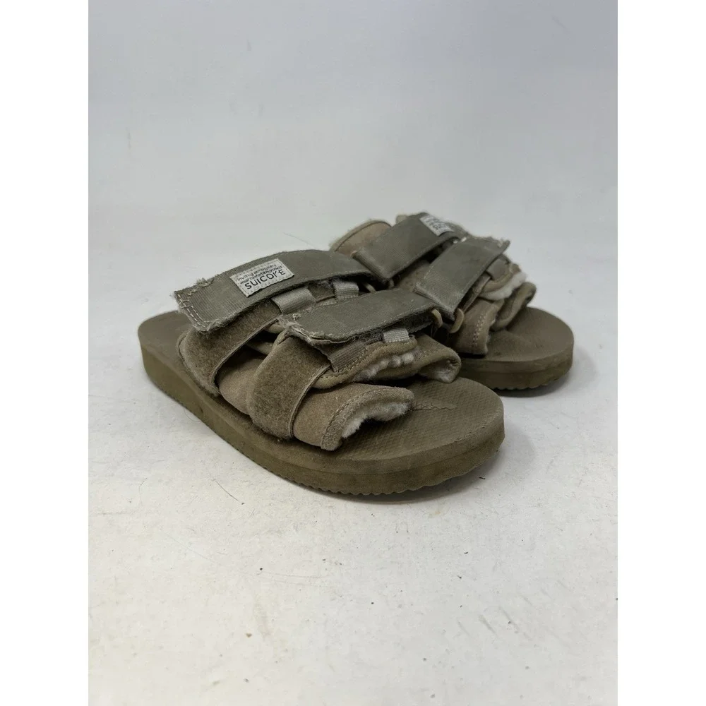 Suicoke MOTO Cab Slide Sandal Men's‎ size 4 Women's 6 Tan Shearling Lined
